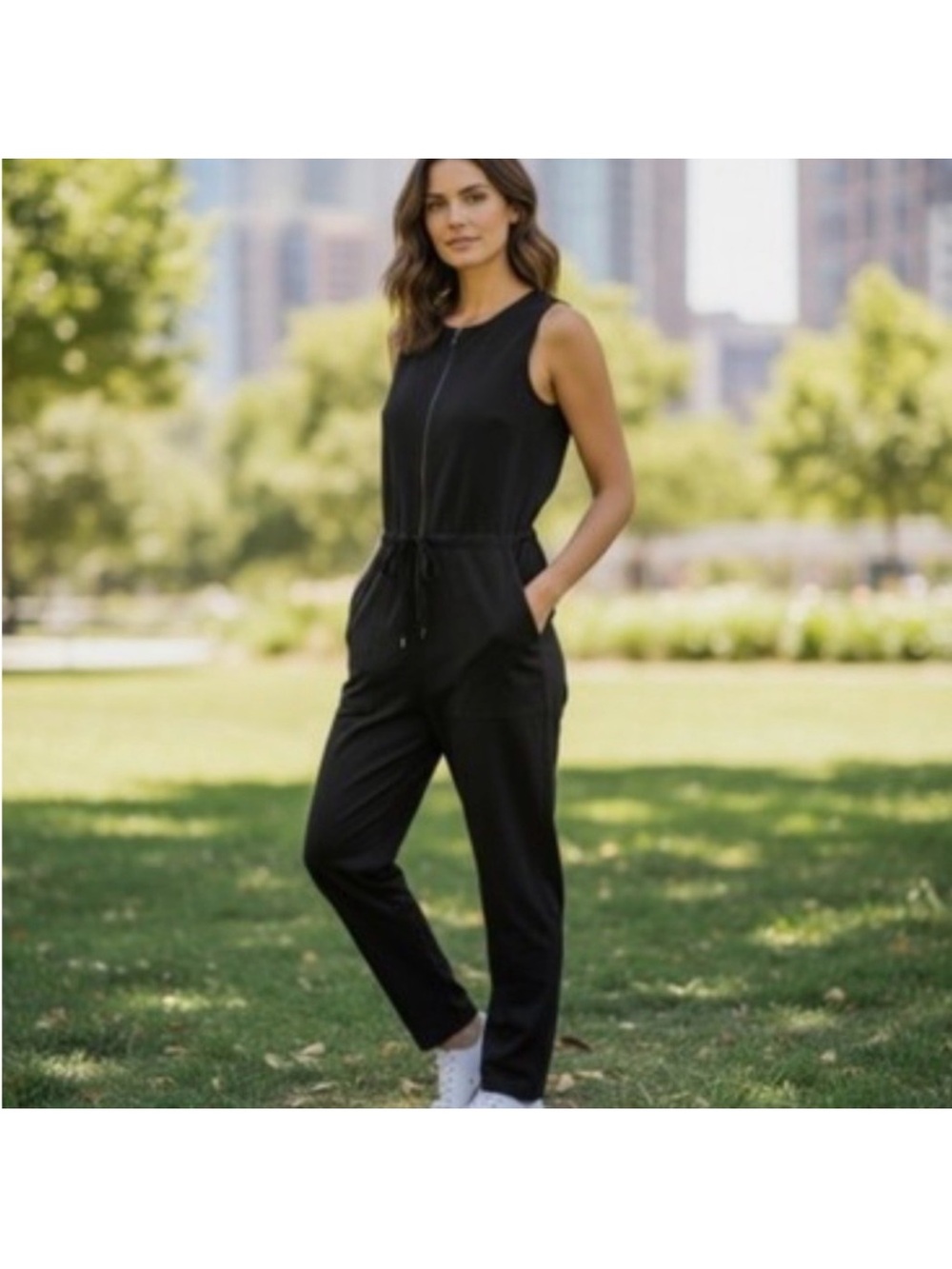 Athleta flex Black Jumpsuit small tall . Athletic material Will keep u dry. - Picture 5 of 11